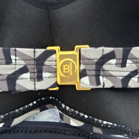 Bleu by Rod Beattie Bikini Top High Straps Women's Swimwear Gray/Black Size 4 - Picture 6 of 9